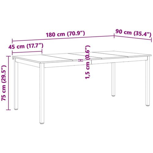 Stol za objedovanje Bijelo 180 x 90 x 75 cm Čvrsto borovo drvo Slike