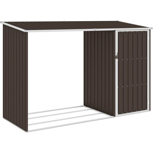 VidaXL Vrtna lopa za drva rjava 245x98x159 cm pocinkano jeklo Slike