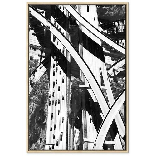  Slika - City Geometry (1 Part) Vertical 40x60 U prirodnom drvenom okviru Slike