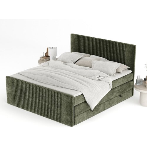Maison de R&amp;ecirc;ve Temno zelena boxspring postelja s prostorom za shranjevanje 200x200 cm Bergamo &amp;ndash; Slike