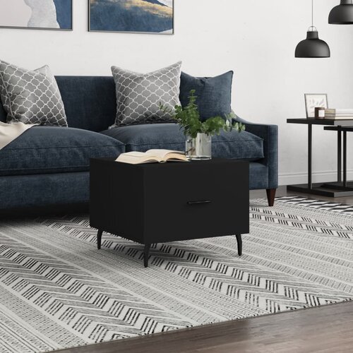 vidaXL Klubska mizica črna 50x50x40 cm inženirski les Cene
