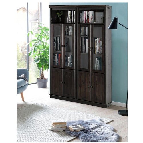 St&amp;oslash;raa Rjava vitrina iz masivnega bora 148x223 cm Anita &amp;ndash; Slike