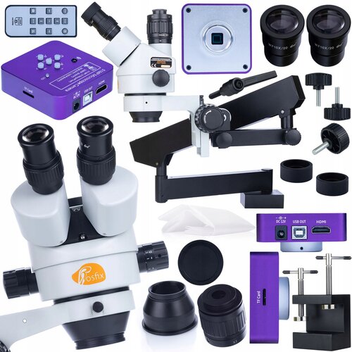 Rosfix SET TRINOKULARNI STEREOSKOPSKI MIKROSKOP NEPTUNE PRO + KAMERA 51MP | ZOOM 7&ndash;45X, HDMI, USB, (5000036403) Cene