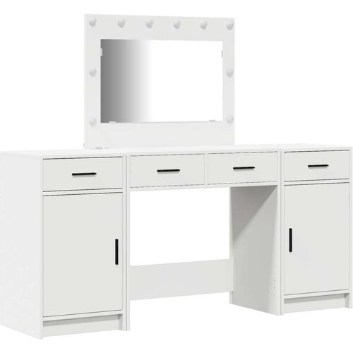 vidaXL Set od 3 Bijela MDF, Staklo Kompatibilan Toaletni stol Cene