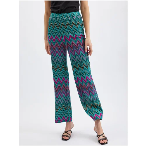 Orsay Pink-Green Ladies Patterned Pants - Women