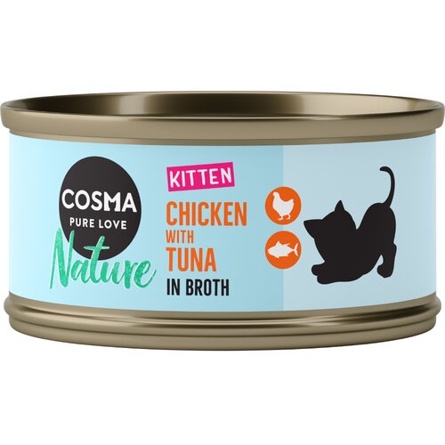  Varčno pakiranje Cosma Nature Kitten 24 x 70 g - S pi&scaron;čancem & tuno Cijene