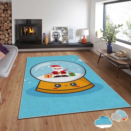 Conceptum Hypnose tepih s novogodišnjim motivima Asr-Crpt-32, pravokutni, 100 x 180 cm, plavi Cene