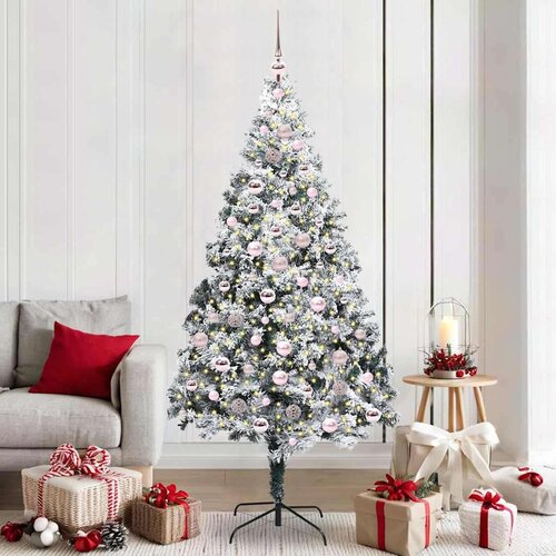 vidaXL Umjetno božićno drvce s 300 LED svjetlima Zelena 210 x 135 cm Cijene