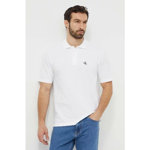 Calvin Klein Jeans Polo moški, bela barva