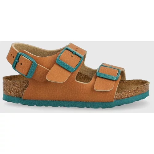 Birkenstock Otroški sandali rjava barva