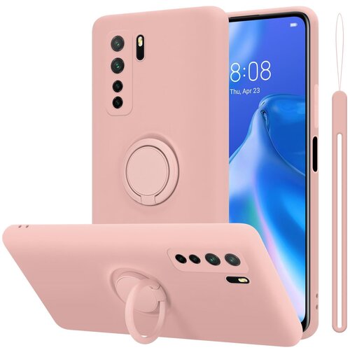 Ohišje, združljiv s Huawei v tekoči roza barvi - zaščitni pokrov iz fleksibilnega silikona TPU z obročem, (20585238) Cene