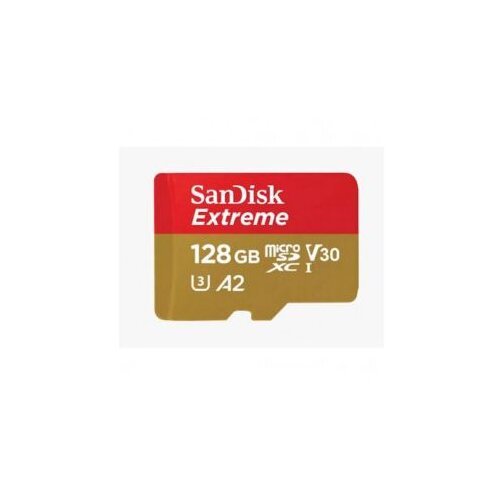 Sandisk Extreme microSDXC 128GB for Action Cams and Drones + SD Adapter 190MB/s & 90MB/s A2 C10 V30 UHS-I U3 - SDSQXAA-128G-GN6AA Cene