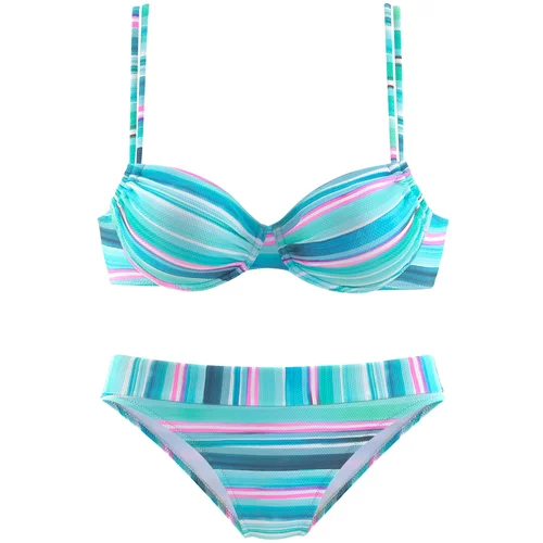 VENICE BEACH Bikini mornarska / turkizna / roza / bela