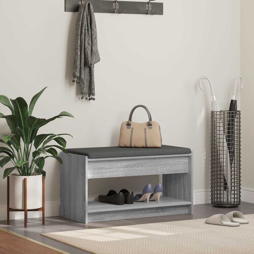  Klupa za hodnik s jastukom Sivi Sonoma 83 x 38 x 45 cm Cijene