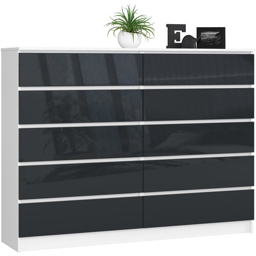 AKORD KOMODA K160 10SZ CLP GRAFITNI SJAJ, (21703192) Slike
