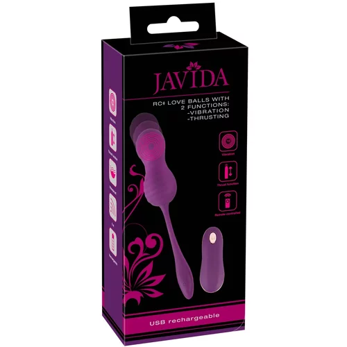 Javida RC Love Balls with 2 Functions Vibration & Thrusting Purple