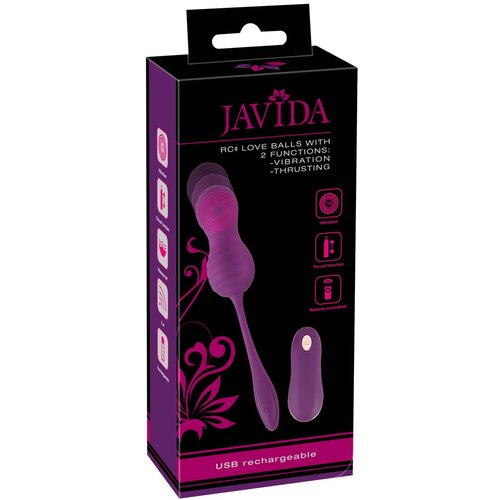 Javida RC Love Balls with 2 Functions Vibration &amp;amp; Thrusting Purple Slike