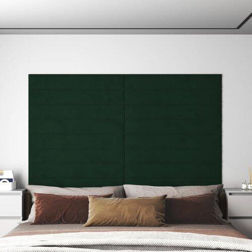vidaXL Stenski paneli 12 kosov temno zeleni 90x15 cm žamet 1,62 m² Cene