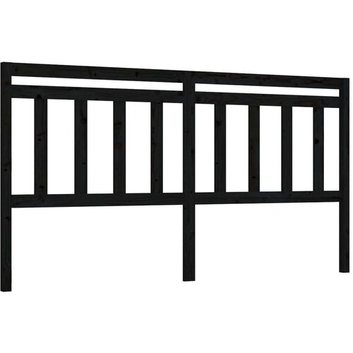  Uzglavlje za krevet crno 186 x 4 x 100 cm od masivne borovine Slike