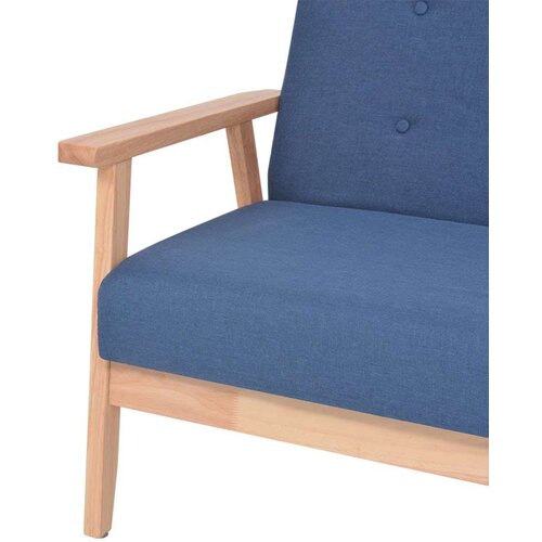  3-dijelni set sofa od tkanine plavi Slike