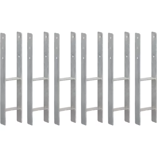  Sidra za ogradu 6 kom srebrna 12 x 6 x 60 cm pocinčani čelik