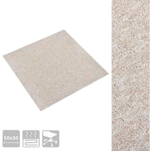  Tepih 20 pcs Svijetla bež 50 x 50 cm 100% Polipropilen - Svijetla bež Slike