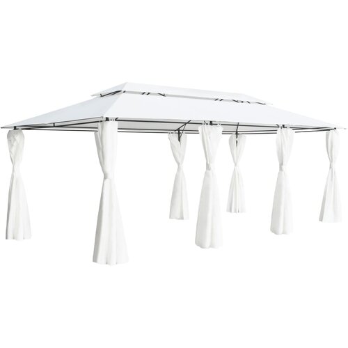  Sjenica sa zastorima 600 x 298 x 270 cm bijela 180 g/m&sup2; Cijene