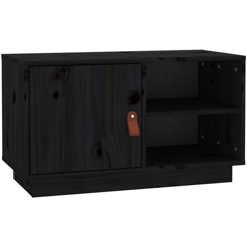 Maison Chic TV omarica - TV enota - Televizijska omarica črna 100x34x40 cm trdna borovina, (21700215) Cene
