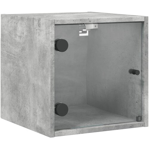 Maison Chic Nočna omarica - Nočna miza s steklenimi vrati betonsko siva 35x37x35 cm, (21689803) Cene