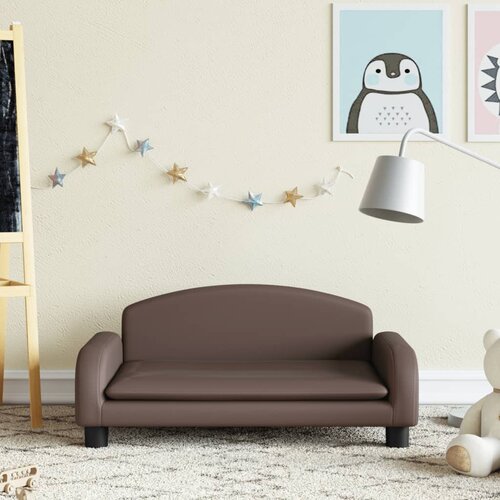 vidaXL Dječja fotelja smeđa 70x45x30 cm od umjetne kože Cijene