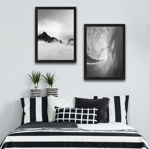 Wallity slika bw wave mountain, 2 dela, 30 x 40 cm Slike
