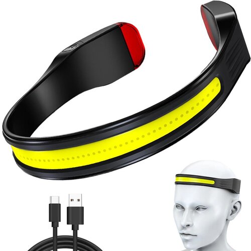  2u1 univerzalna baterija. led cob sportska naglavna svjetiljka usb 350lm IPX6 Slike