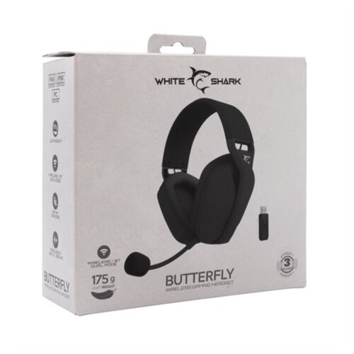  AKCIJA - WHITE SHARK SLUŠALICE WGH-2442 BUTTERFLY CRNE - WIRELESS PS5 PS4 Cijene