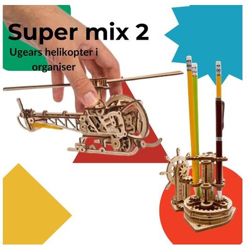 UGEARS 3D puzzle super mix 2 - Helikopter i organajzer Cene