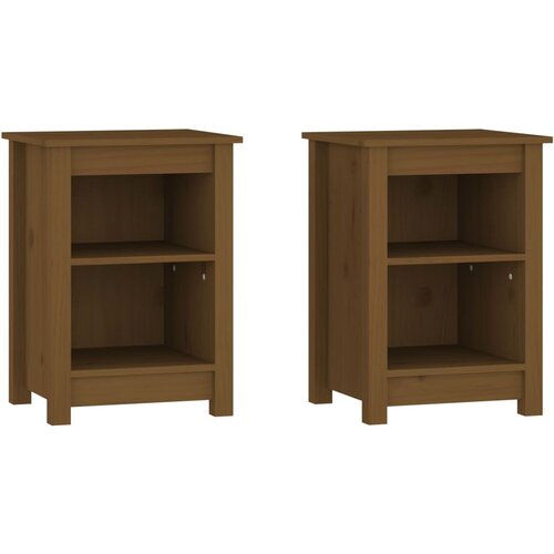 Maison Chic Dvo delni komplet Nočne omarice - Nočne mize medeno rjava 40x35x55 cm trdna borovina, (21686871) Cene