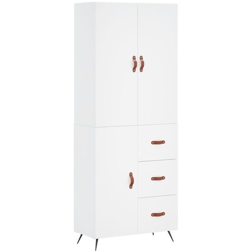 Maison Chic Visoka omara - Komoda - Predalnik bela 69,5x34x180 cm inženirski les, (21719724) Cene