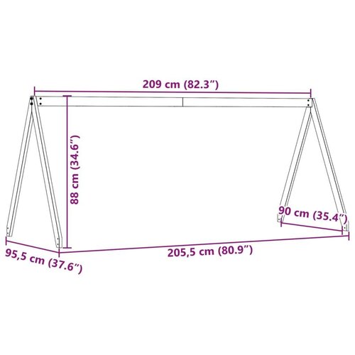 VidaXL krov za dječji krevet bijeli 209x95,5x88 cm masivna borovina Slike