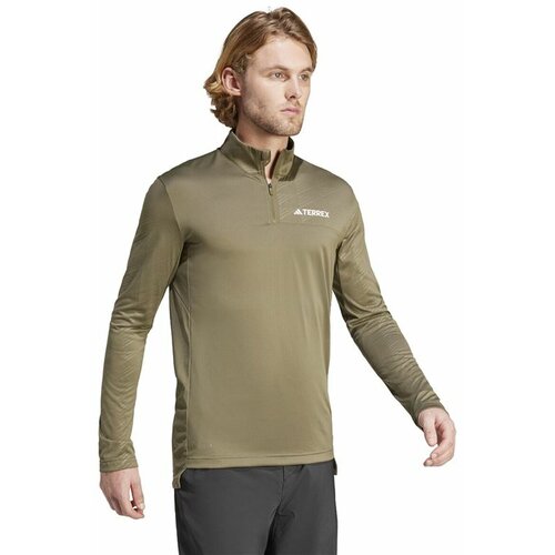  Mo&amp;scaron;ki Pulover brez Kapuce Adidas Mt Half Zi Ls Rjava Slike
