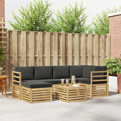  Set vanjskih sofa 7 pcs Bijela i antracit Poliester Cene