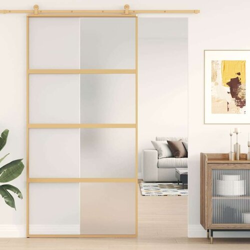  Klizna vrata zlatna 102 5x205 cm matirano staklo ESG i aluminij Cijene