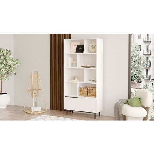 Hanah home On4-W white bookshelf Cene