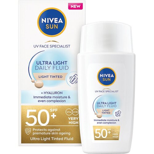 Nivea SUN Ultra Light lahki tonirani fluid SPF 50+ odtenek Light 40 ml Cene