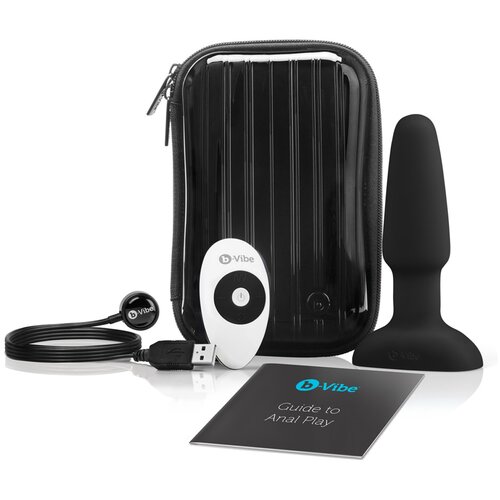 b-Vibe Vibracijski analni čep z rotacijo, črn Cene