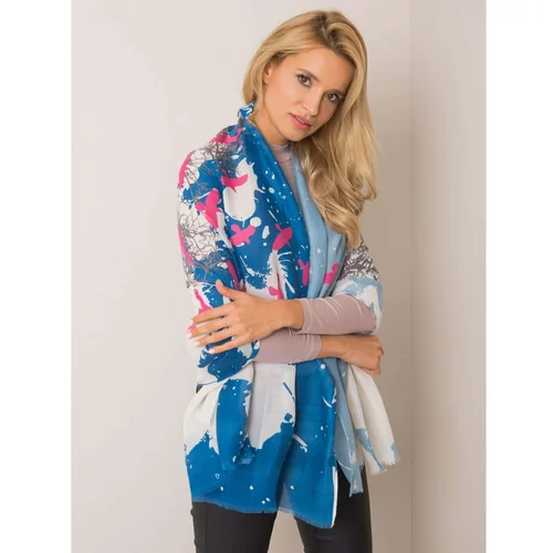 Fashion Hunters Navy and gray scarf with a print
