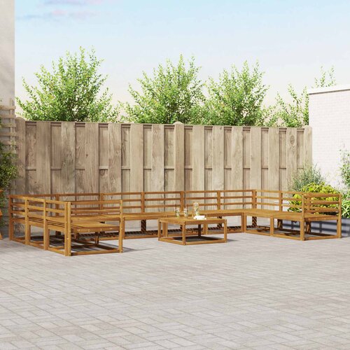  Set vanjskih sofa 11 pcs Prirodna Čvrsto drvo akacije Cene