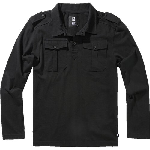 Brandit Jersey Willis Polo Shirt with Long Sleeves Black Cene