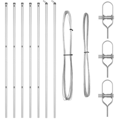  Stupovi za ograde 7 kom Ø32 mm 210 cm Galvanizirani čelik Cijene
