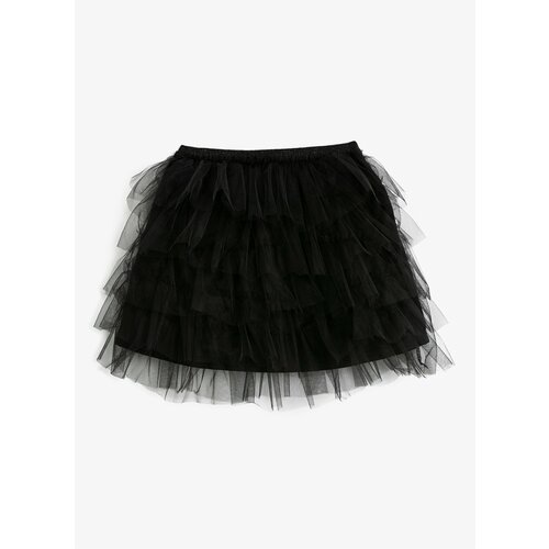 Koton Elastic Waist Puffy Black Straight Short Girl Skirt 3skg70012ak Cene