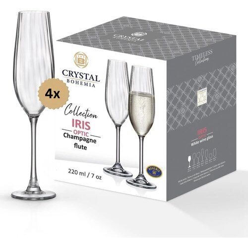 Crystal Bohemia 4x 260 ml kristalni kozarec za penino Slike