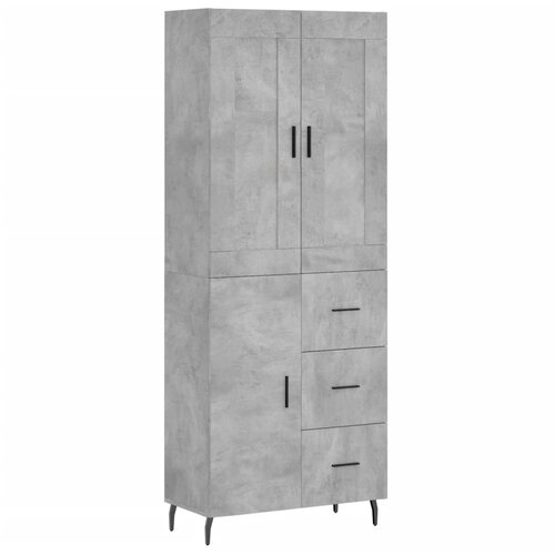 Maison Chic Visoka Komoda - Predalnik betonsko siva 69,5x34x180 cm inženirski les, (21721622) Cene